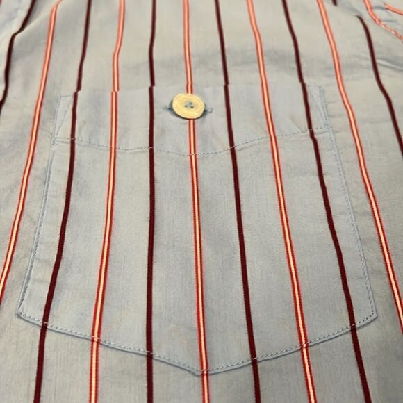 Todd Snyder Men’s blue red stripe button down - M - Picture 5 of 8